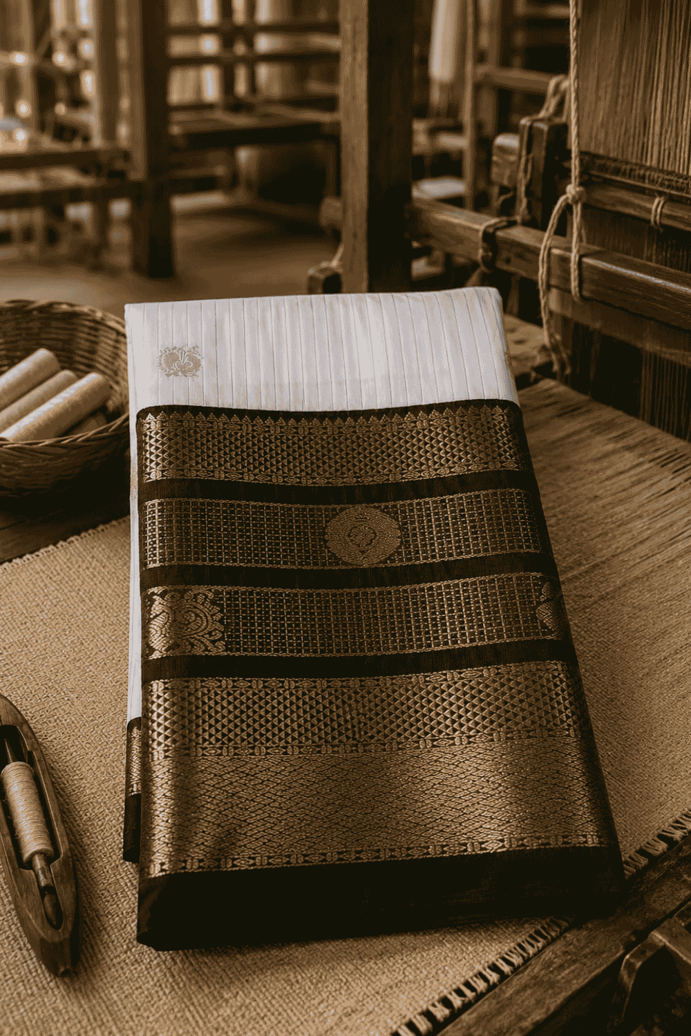 Mandaram Semi Kanchipuram Silk Saree