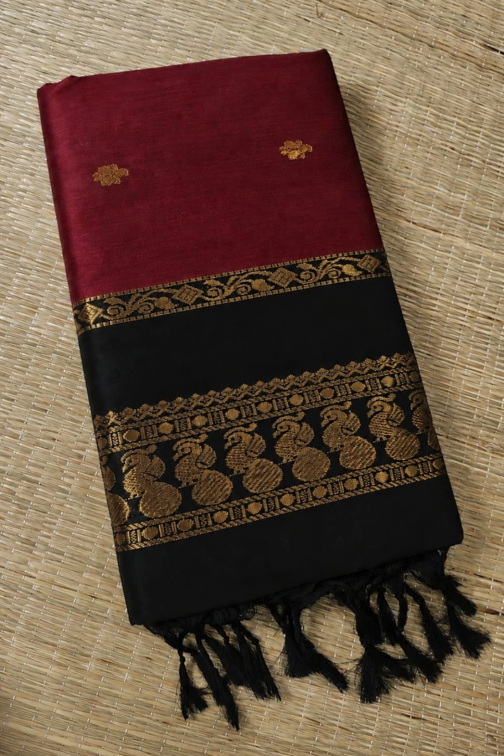 Kalyani Cotton Saree Red Black