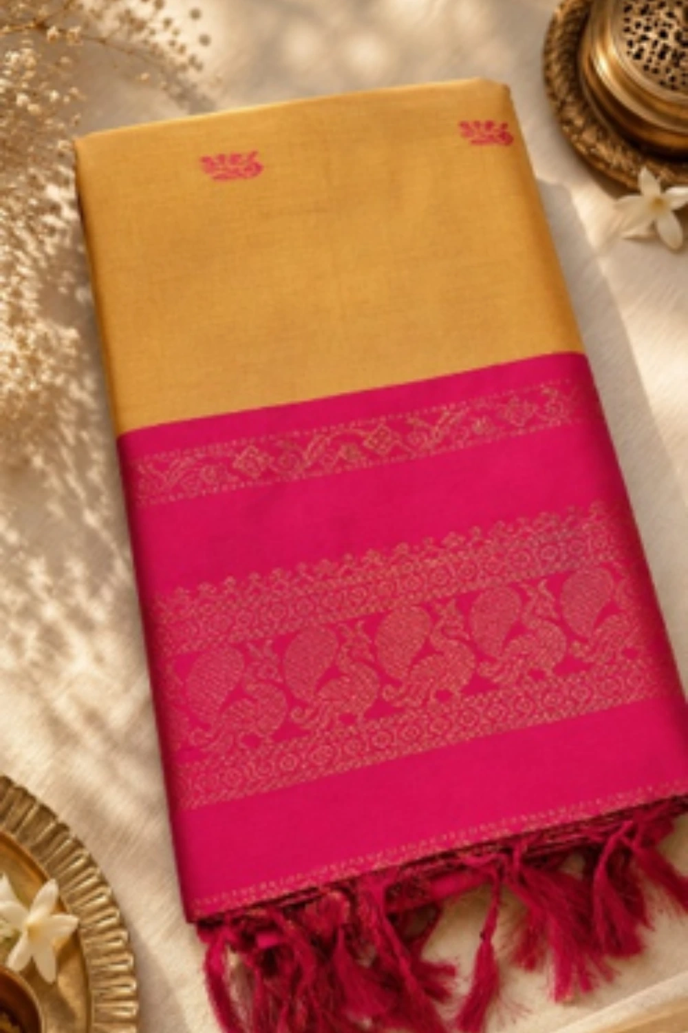 kalyani cotton saree yellow