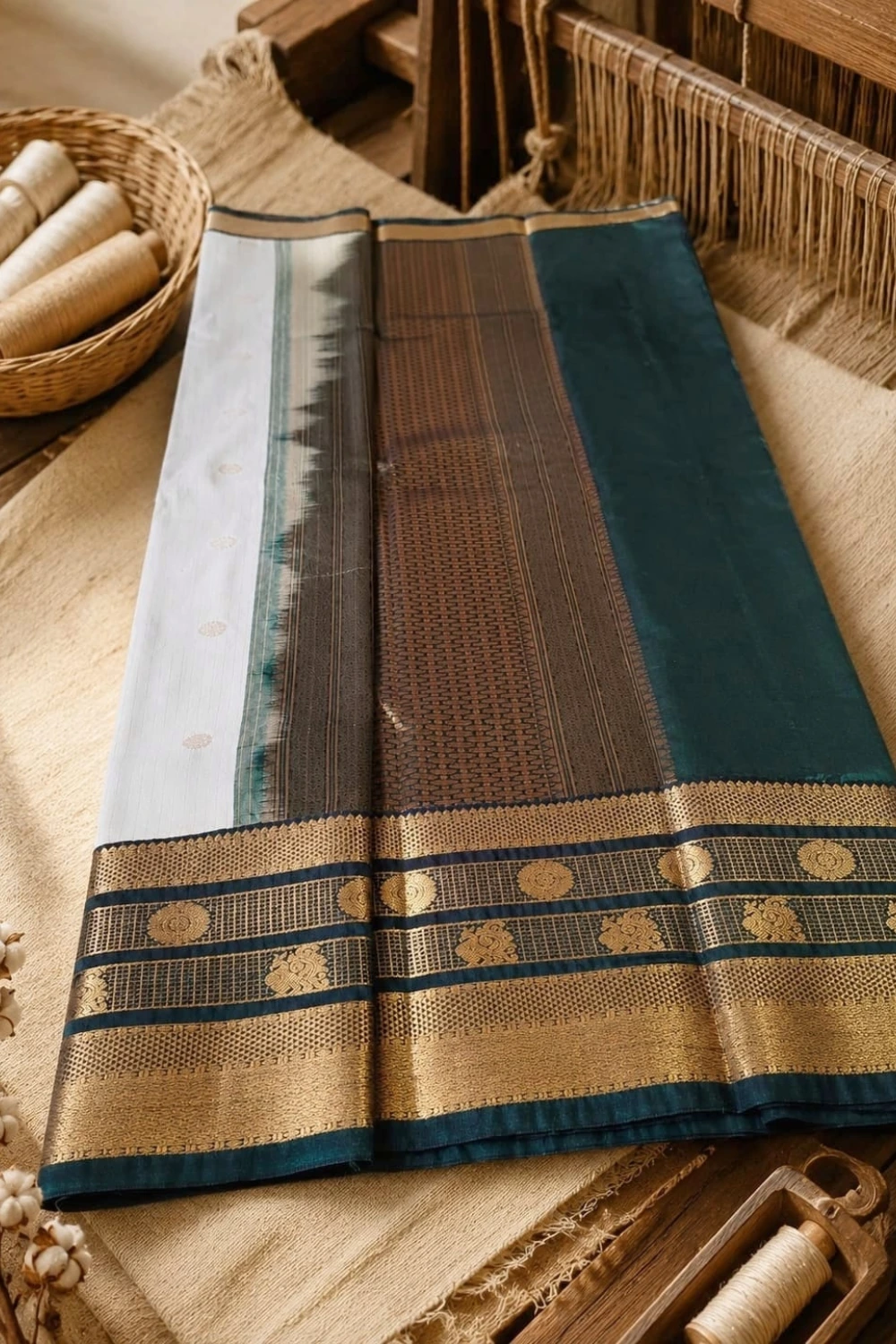 Mandaram Semi Kanchipuram Silk Saree