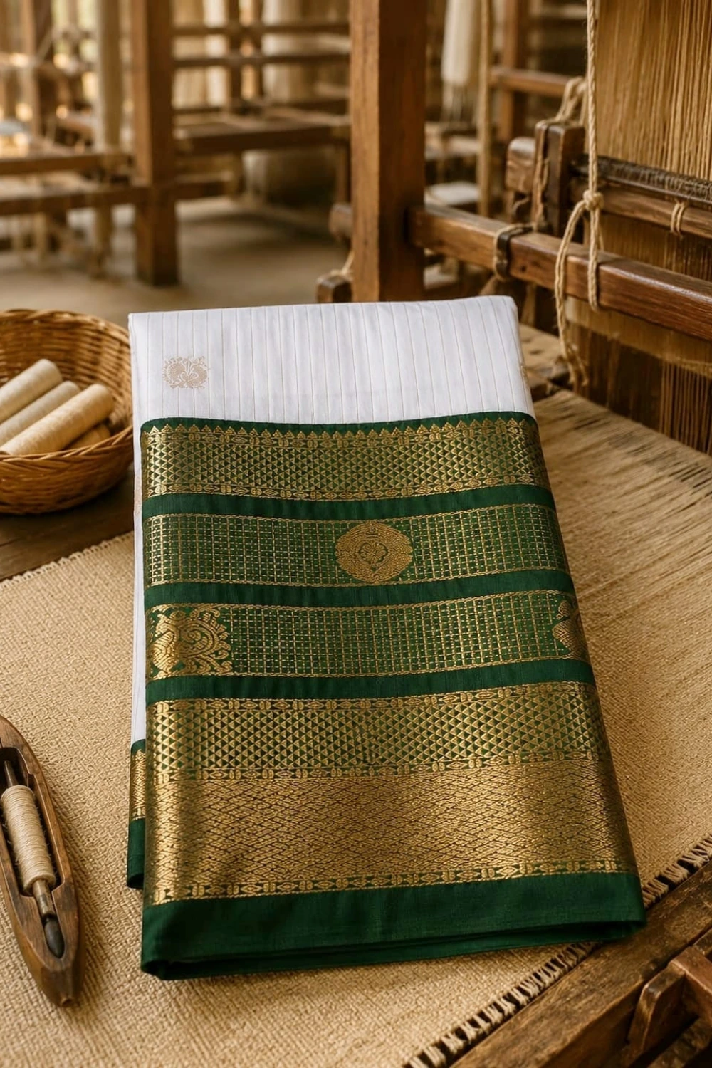 Mandaram Semi Kanchipuram Silk Saree