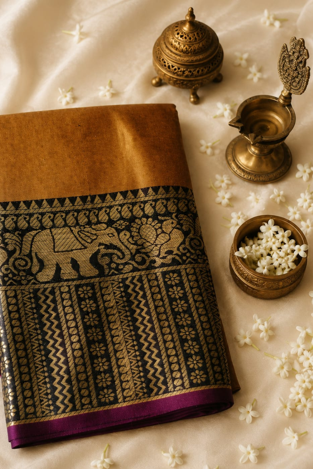 Narayanpet Silk Golden Apricot Ts