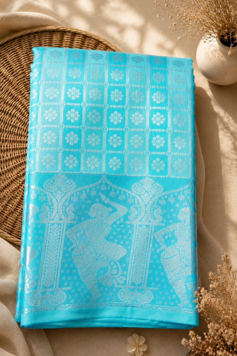 Samudrika silk saree aqua blue