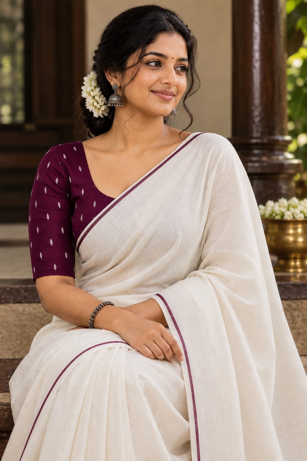 Puliyilakkara Set Saree Grape Vine