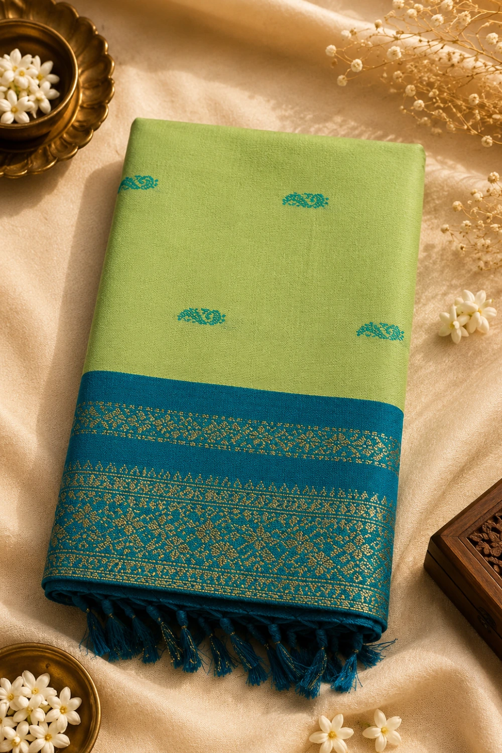 Kalyani Cotton Saree Green