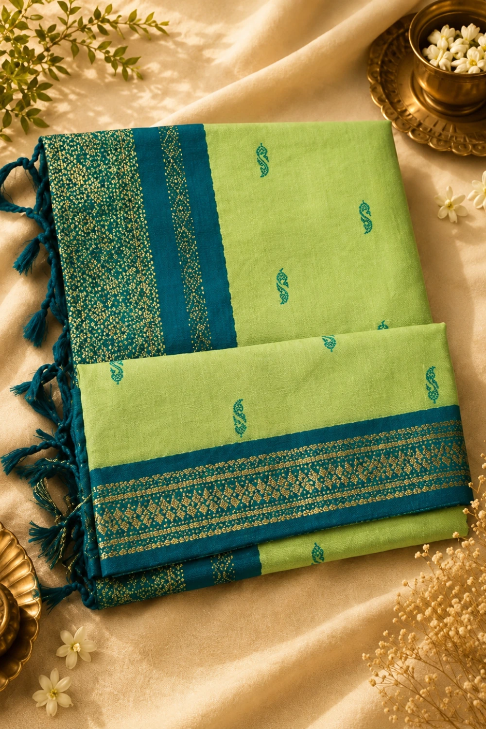 Kalyani Cotton Saree Green