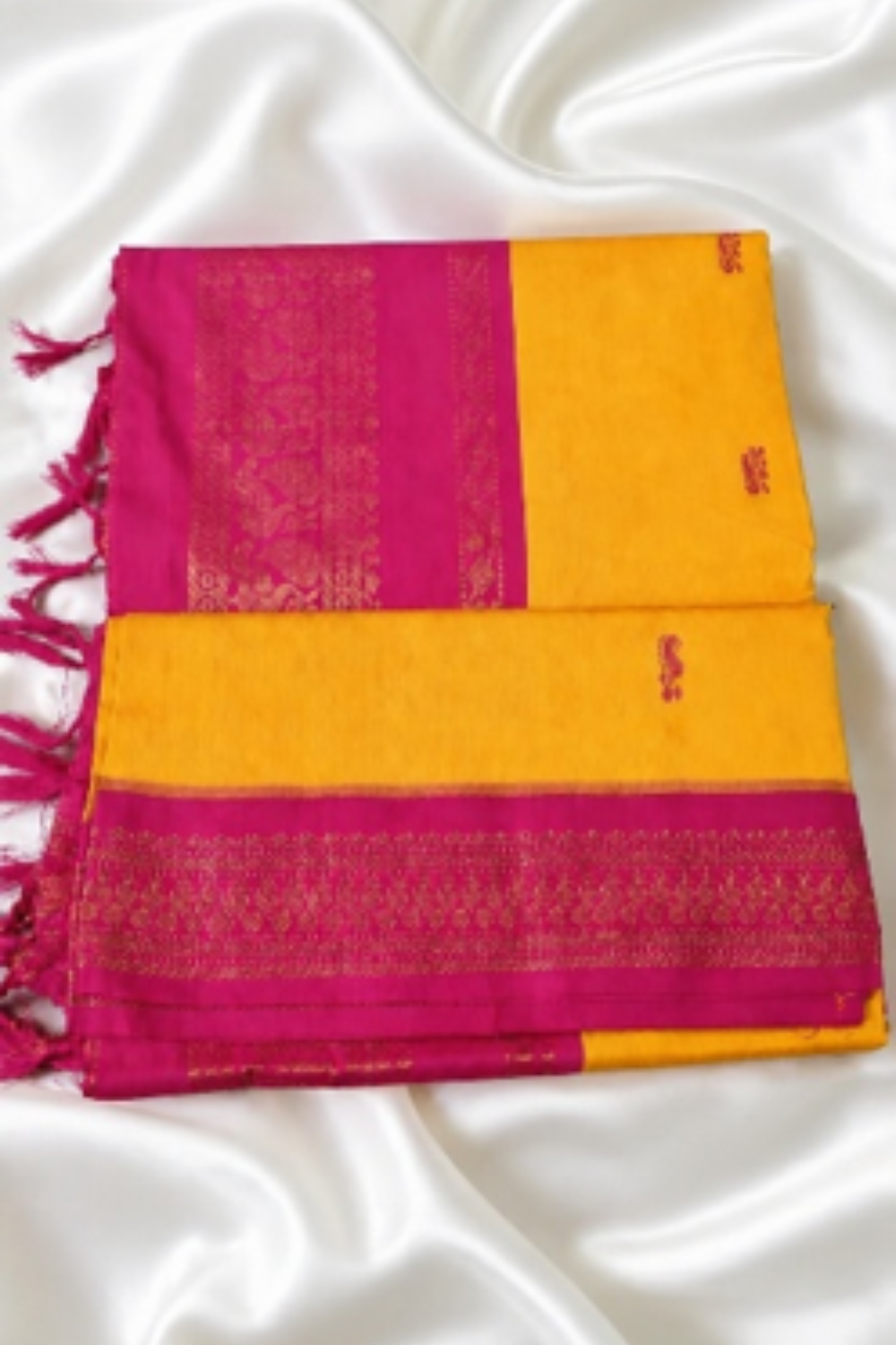 kalyani cotton saree yellow
