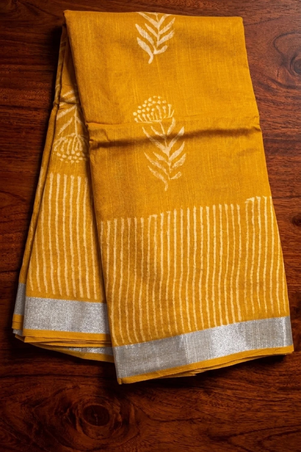 LINEN SAREE YELLOW
