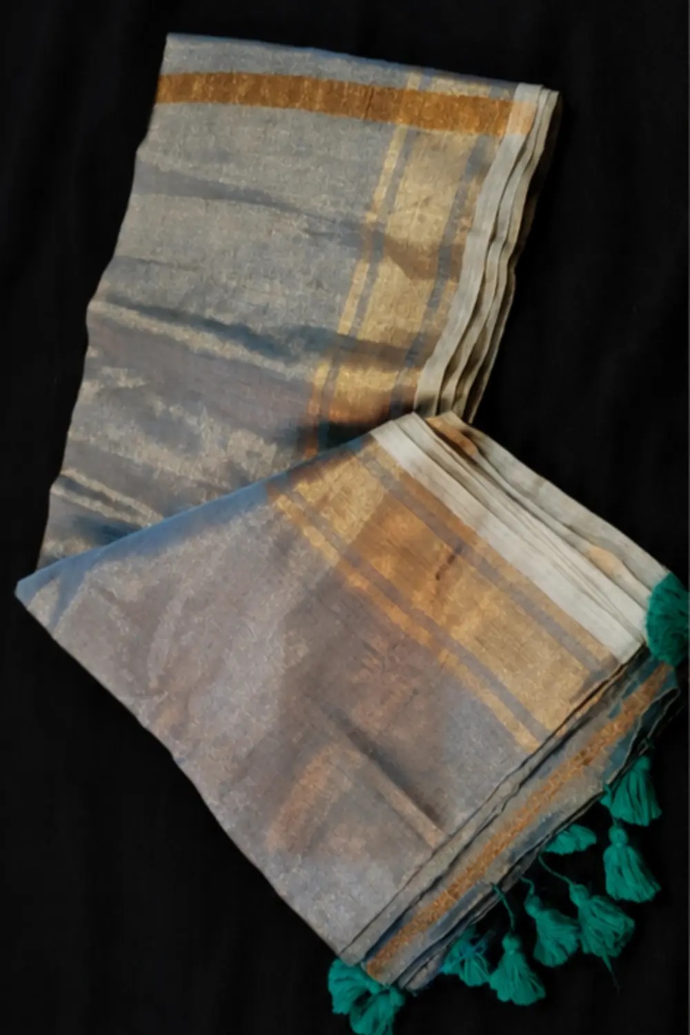 Pastel Grey Tissue Saree