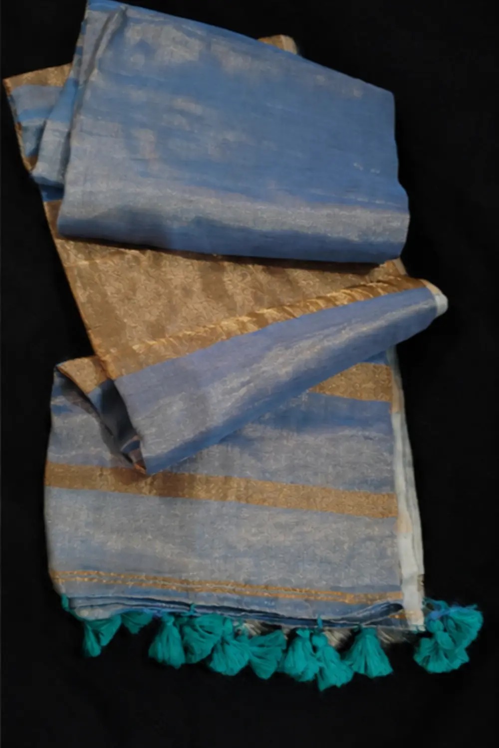 Pastel Grey Tissue Saree
