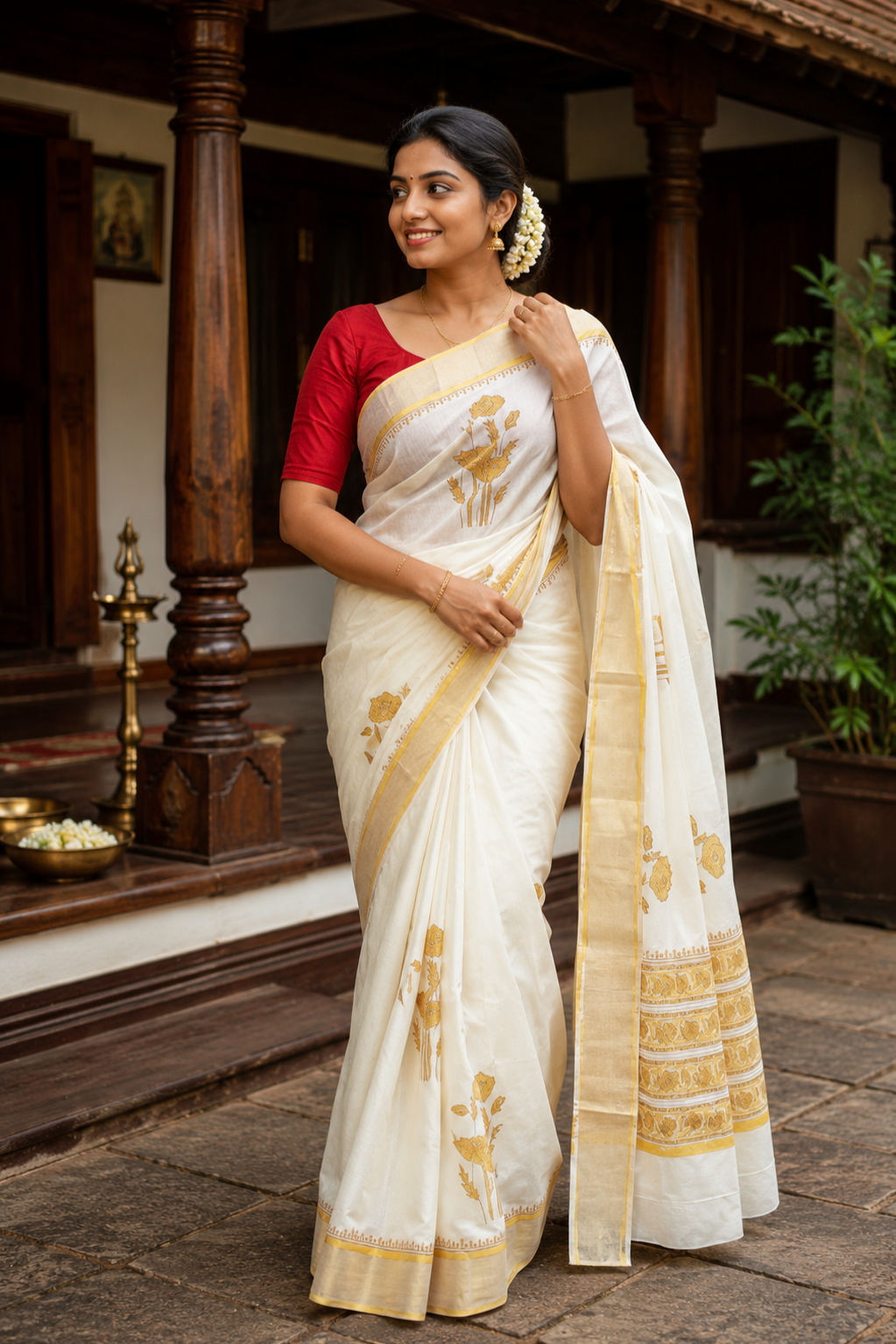 Blossom- Linen Cotton Saree Yellow